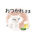 色々な猫3-3 長毛-立ち耳-白（個別スタンプ：40）
