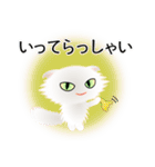 色々な猫3-4 長毛-垂れ耳-白（個別スタンプ：15）