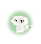 色々な猫3-4 長毛-垂れ耳-白（個別スタンプ：37）