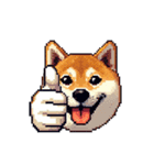 絵文字感覚で使いやすいドット絵柴犬2（個別スタンプ：3）