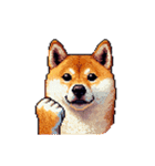 絵文字感覚で使いやすいドット絵柴犬2（個別スタンプ：6）