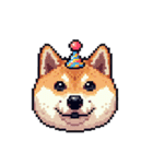 絵文字感覚で使いやすいドット絵柴犬2（個別スタンプ：40）