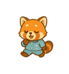 ねむねむレッサーパンダ パジャマパーティ（個別スタンプ：3）
