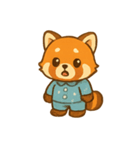 ねむねむレッサーパンダ パジャマパーティ（個別スタンプ：4）