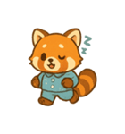 ねむねむレッサーパンダ パジャマパーティ（個別スタンプ：6）