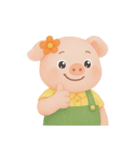 ふっくらほっぺのぽっちゃりブタ (NT)（個別スタンプ：1）