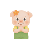ふっくらほっぺのぽっちゃりブタ (NT)（個別スタンプ：4）