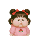 ぽっちゃりスイカパーカーの女の子 V.2（個別スタンプ：33）