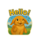 かわいいモフモフのロップイヤーラビット（個別スタンプ：1）