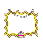 お誕生日フレーム〜うさちゃん付きもあり（個別スタンプ：8）