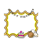 お誕生日フレーム〜うさちゃん付きもあり（個別スタンプ：16）