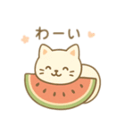 可愛い動物達とスイカ 日本語（個別スタンプ：3）