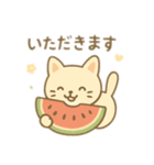 可愛い動物達とスイカ 日本語（個別スタンプ：5）