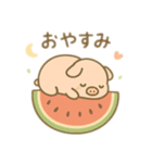 可愛い動物達とスイカ 日本語（個別スタンプ：6）