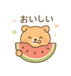 可愛い動物達とスイカ 日本語（個別スタンプ：10）