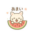 可愛い動物達とスイカ 日本語（個別スタンプ：11）