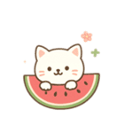 可愛い動物達とスイカ 日本語（個別スタンプ：15）
