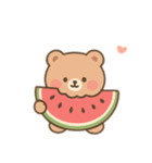 可愛い動物達とスイカ 日本語（個別スタンプ：16）