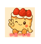 いちごパンケーキのハッピースタンプ（個別スタンプ：2）