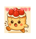 いちごパンケーキのハッピースタンプ（個別スタンプ：3）