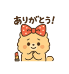 毎日使える！リボンわんこの日常スタンプ（個別スタンプ：1）