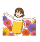 酒クズ女子ちゃん2 ビール編【生中サイズ】（個別スタンプ：1）
