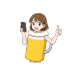 酒クズ女子ちゃん2 ビール編【生中サイズ】（個別スタンプ：9）
