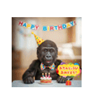 かわいい動物のお誕生日メッセージ（個別スタンプ：1）