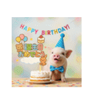 かわいい動物のお誕生日メッセージ（個別スタンプ：3）
