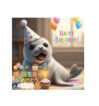 かわいい動物のお誕生日メッセージ（個別スタンプ：6）