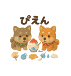 ふわふわ柴犬の夏スタンプ（個別スタンプ：18）