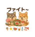 ふわふわ柴犬の夏スタンプ（個別スタンプ：35）