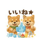 ふわふわ柴犬の夏スタンプ（個別スタンプ：38）