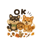 ふわふわ柴犬の秋スタンプ（個別スタンプ：7）