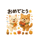 ふわふわ柴犬の秋スタンプ（個別スタンプ：36）