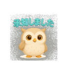 幸運をはこぶホワイトフクロウ 3D（個別スタンプ：34）