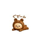 かわいいクマの着ぐるみを着たウサギ 3D（個別スタンプ：15）