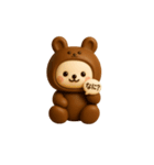 かわいいクマの着ぐるみを着たウサギ 3D（個別スタンプ：19）