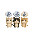 ねこちぃず♡毎日使える！挨拶とあいづち（個別スタンプ：1）