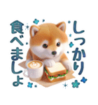 涼しげ色合いのデカ文字柴犬（個別スタンプ：39）