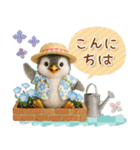 ▶とびだす癒しペンギンの「夏」の毎日（個別スタンプ：6）