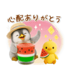 ▶とびだす癒しペンギンの「夏」の毎日（個別スタンプ：11）