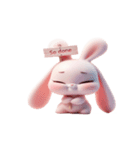 ピンクうさぎはあなたを無視（個別スタンプ：6）