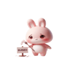 ピンクうさぎはあなたを無視（個別スタンプ：24）
