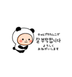 【敬語】パンダタイツまるの韓国語（個別スタンプ：5）