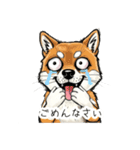 雑な目見開き柴犬（個別スタンプ：22）