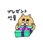 月猫の冬物語(韓国語 - 日本語)（個別スタンプ：9）