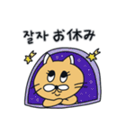 月猫の冬物語(韓国語 - 日本語)（個別スタンプ：10）