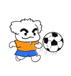 眉毛マルチーズ サッカースタンプ（個別スタンプ：9）
