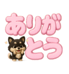 『見やすい☆でか文字』3D黒ポメ（個別スタンプ：3）